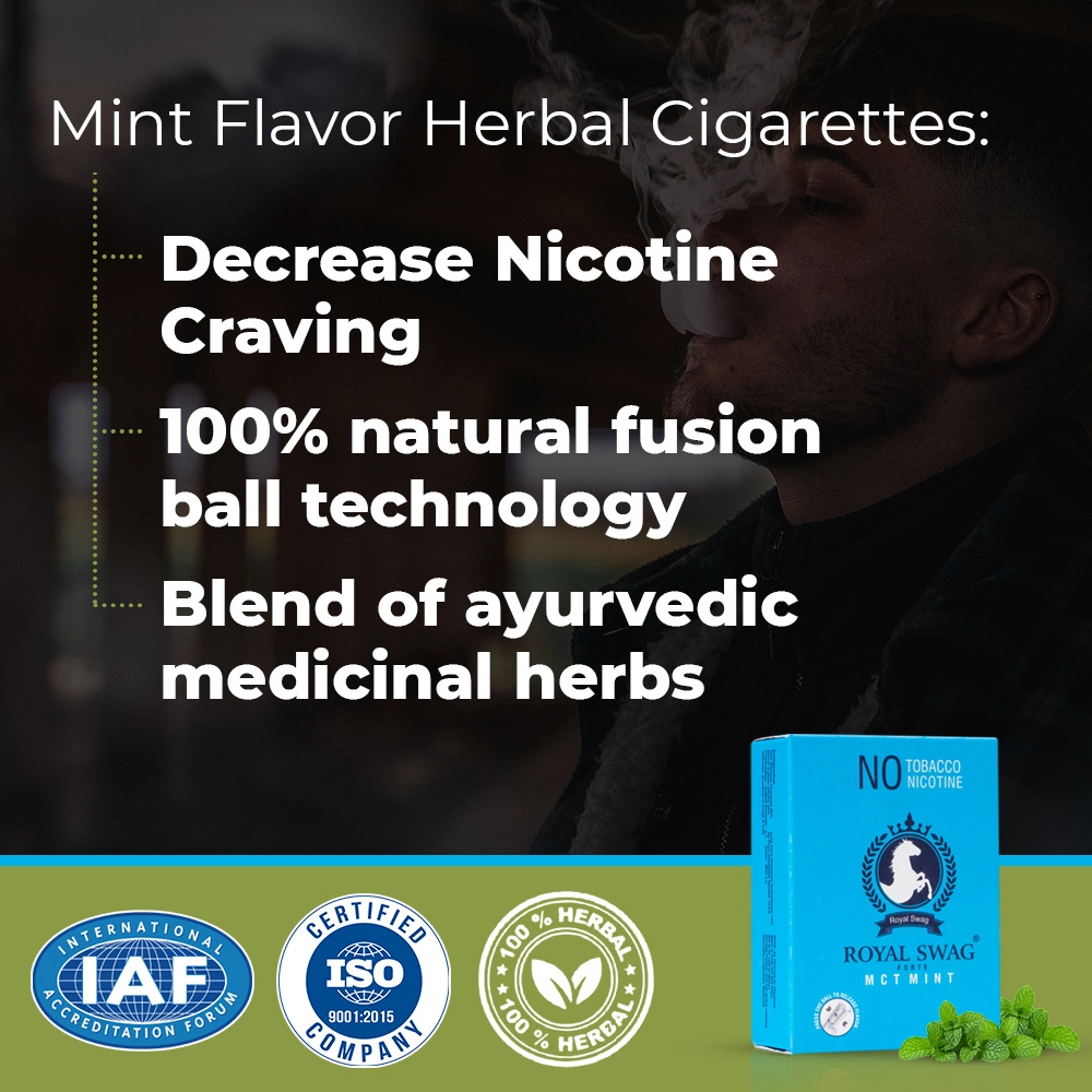 Royal Swag Herbal Cigarettes 100% Tobacco Free and Nicotine Free Mint Flavour (20 Sticks/Box) - Image 2