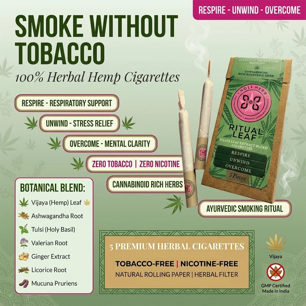 Holi Herb Ritual Leaf Cigarettes, 5 Pieces - Image 2